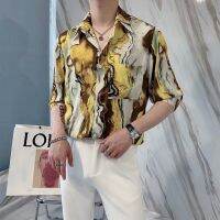 【ST Shop】M-2XL Short-sleeved Shirts Mens Summer Printed Shirts Handsome Mens Tops