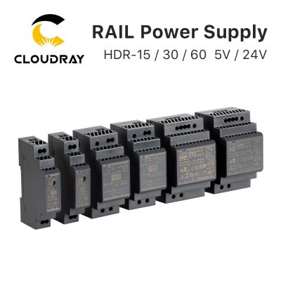 Cloudray Mean Well HDR-15 30 60 series DC 5V 24V Ultra Slim Step Shape DIN Rail Power Supply