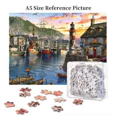 SUNRISE AT THE PORT Wooden Jigsaw Puzzle 500 Pieces Educational Toy Painting Art Decor Decompression toys 500pcs