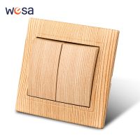 ✈✜ WESA Wood Classic Flame Retardant Plastic Panel 1 Gang 1 Way Wall Switch On / Off Rocker Switch 16A AC 250V 86mmx86mm