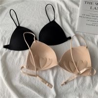 【YF】 Womens Bra Seamless Underwear Ultra-thin Sexy Lingerie Thin Shoulder Strap Girls Backless Push Up One Piece Bralette