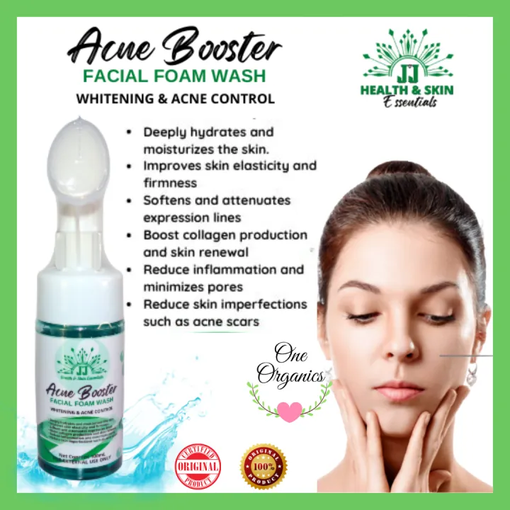 One Organics 1 bottle (100ml) Original JJ Acne Booster Facial Foam Wash Skin Whitening Anti