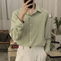 CODAndrew Hearst ✦MOLLGE✦ South Korea New Mint Green Shirt Men Korean Version Of The Long Sleeved Trend Summer Thin Loose High End Shirt Men Business Shirt baju kemeja lelaki lengan panjang