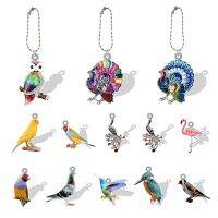 【CW】□✚  TAFREE 2D Birds Keychain Peacock Thrush Pattern Sheets Resin Keyring Fashion Birthday QDW841