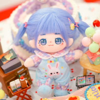 Handmade 20cm Plush Human Doll With Wig Hairloops Stuffed Plushies Blue Hair Figure Dolls Toys Idol Fans Gift Free Shipping