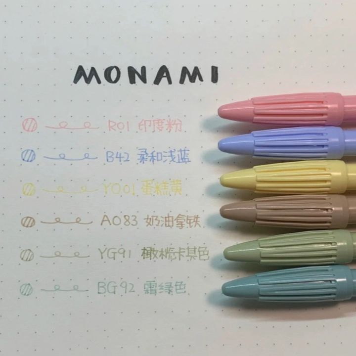 monami-6pcs-ครีมสีชุดปากกา-plus-ปากกา-3000-สี-0-4-มม-art-marker-liner-สำหรับเน้นการเขียนการเขียนโรงเรียน-a6904-yrrey