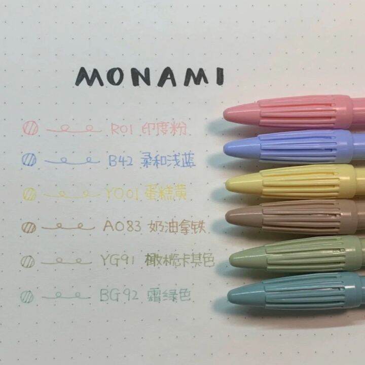 monami-6pcs-ครีมสีชุดปากกา-plus-ปากกา-3000-สี-0-4-มม-art-marker-liner-สำหรับเน้นการเขียนการเขียนโรงเรียน-a6904-yrrey