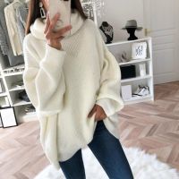 ❦﹍ 2022 Sweater Oversized Turtleneck Collar Loose Pullover Stretchy Knitwear suéteres свитер