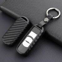 (Feiying Auto)คาร์บอนไฟเบอร์ Key Fob Chain ป้องกันกรณีอุปกรณ์เสริมสำหรับ Mazda 3 6 CX3 CX5 CX9 MX5