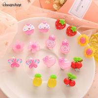 Korean Fashion Kids Ear Clips Nonporous Cartoon Flower Earrings Sweet Girls Jewelry Accessories