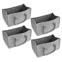 4X Felt Purse, Felt Storage Bag Large Capacity Casual Shopping Bag - Gray