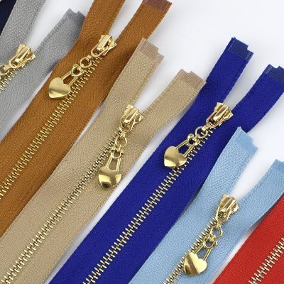 ◐☒ 2/5Pcs Metal Zipper 3 Open End 40-70cm Decorative Gold Teeth Zip Closure for Bags Purse Down Jacket Skirt Clothing Accessories