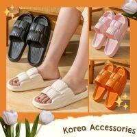 Korean? รองเท้าแตะลำลองน้ำหนักเบา แต่งคาดจีบย่น มี5 สี เบอร์ 36-41 (145)