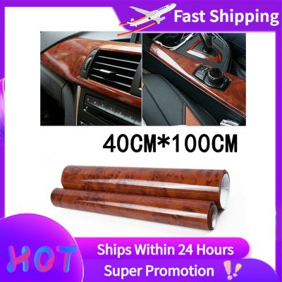 [Hot K] 1PC 40X100cm รถสติ๊กเกอร์ไวนิลสูงไม้เคลือบเงาธัญพืช Auto Wrap ฟิล์มพื้นผิวรูปลอกฟิล์มดีไอวายภายในรถยนต์สติกเกอร์