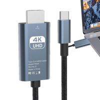 สายเคเบิล4K 60Hz High DefiAdapter USB Type C ปลอกกระสุนอลูมิเนียมปลอกหุ้มไนลอนชุบ Connect