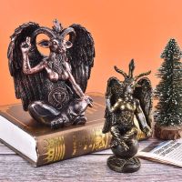 Satan Goat Baphomet Statue Hanging Knocker Plate Wall Decor Ornaments Sculpture Home Decoration Religious Ornaments Sculpture