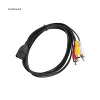 RB-DOONJIEY USB 2.0 A Female to 3 RCA Male Audio Video AV Adapter Cable untuk PC