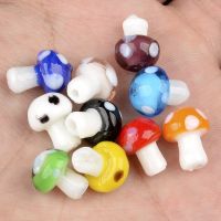 10x13mm 5pcs Colour Mushroom beads Glass Loose Spacer Bead for Jewelry Making DIY Bracelets Necklace Earrings Accessories NEW