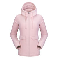 CAMEL Autumn Winter Warm Outdoor Fleece Sweater Women Sports Fleece Fashion Hooded Fleece Cardigan Jacket Ladies Red