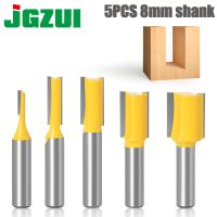 【DT】hot！ 5PCS 8mm Shank Straight Woodworking Router Bit Set Milling Cutter 3/6/10/12/16mm Cutting Diameter