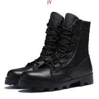 High-top leather desert military boots combat boots tall mens tactical boots size 39-46