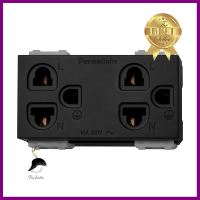 เต้ารับคู่ 3 ขา PANASONIC WEGN15929 B สีดำDOUBLE SOCKETS PANASONIC WEGN15929 3 PIN BLACK **คุณภาพดี**