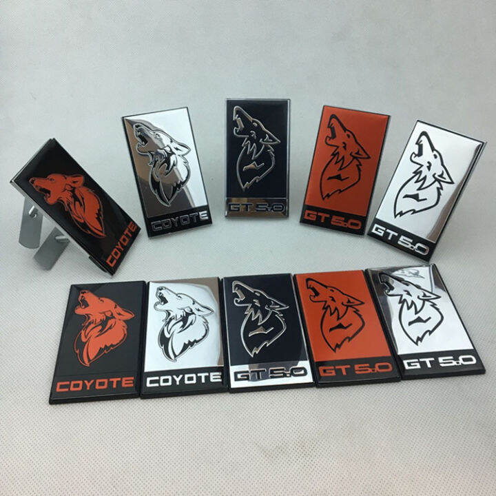 Wolf head logo for Ford Mustang GT5.0 COYOTE Front grille emblem Rear