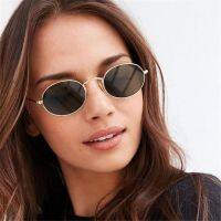 【CC】 Female Oval Sunglasses Eyewear Driver Goggles Gold Small Round Frame Cycling Accessories