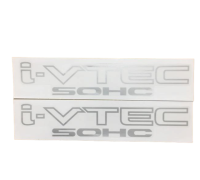 AD.สติกเกอร์​งานสกรีน ​i-vtec sohc สีเทาอ่อน ติดข้างประตู​รถ​ฮอนด้า​ 1 ชุดมี 2 แผ่น