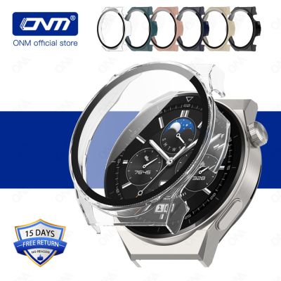 เคสปกป้องหน้าจอกระจกเทมเปอร์2-IN-1สำหรับ Watch GT3 Pro 46มม. กันรอยขีดข่วนปกป้องแบบแข็ง PC เต็มรูปแบบ