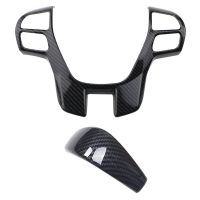 【YF】 for Ford Ranger Everest Endeavor 2015  Carbon Fiber Steering Wheel   Gear Shift Cover Trim Frame Decorator Accessories