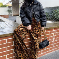 Vintage Full Length Leopard Loose Velvet Pants New Streetwear Women AutumnWinter High Waist Wide Leg Straight Trousers S-XXXL