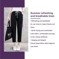 《Mega Deal》Korean Women Trousers Female Cotton Loose Casual Pants Plus Size