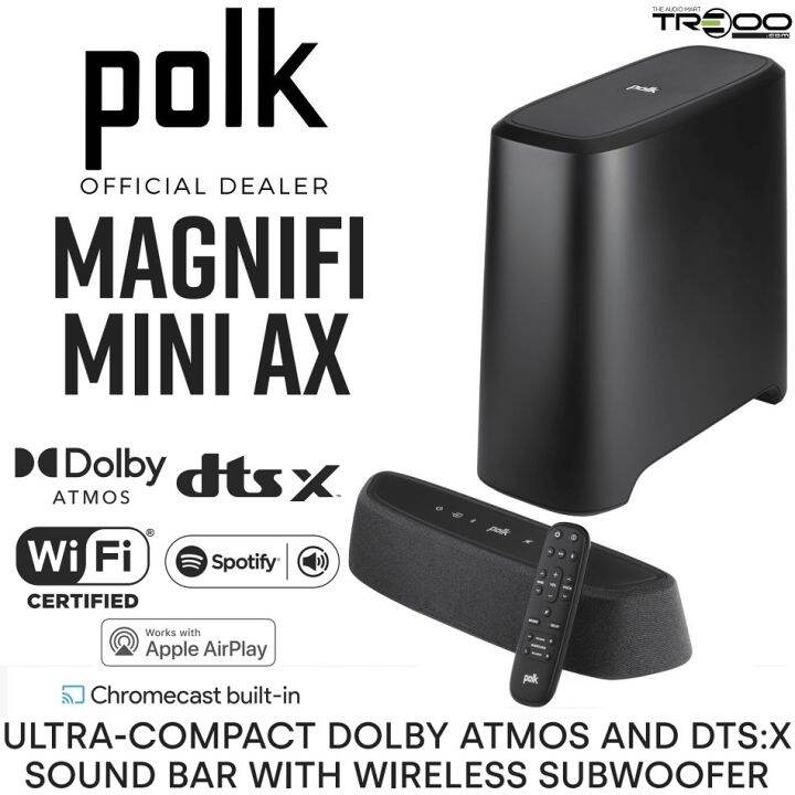 Polk Audio MagniFi Mini AX Dolby Atmos and DTSX Wireless Bluetooth