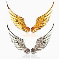 【cw】 1pair Car Auto Motorcycle Body Sticker 3D Eagle Angel Wings Badge Style Metal Aluminum Decals Silver/Gold Exterior Accessories