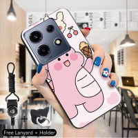 เคส PMP สำหรับ Infinix Note 30 Note 30 5G 30 Pro 30 VIP (แหวนใส่นิ้ว + เชือกเส้นเล็ก) เคสโทรศัพท์ดีไซน์การ์ตูนน่ารักรูปสัตว์น้อยไดโนเสาร์และหมูเคสหลังโทรศัพท์ป้องกัน TPU ซิลิโคนนิ่มกันกระแทก