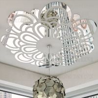 Mirrror Decorations Wall Sticker New Year Home Decoration Ceiling Chandelier Light Lamp Flower als Ring Round R070