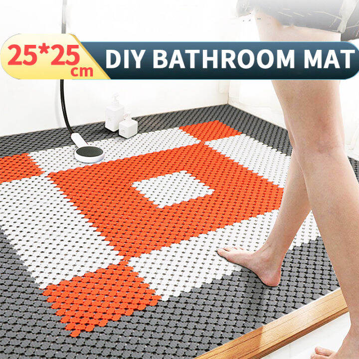 25*25cm DIY Mats Feet Design Drain Holes NonSlip Toilet Kitchen