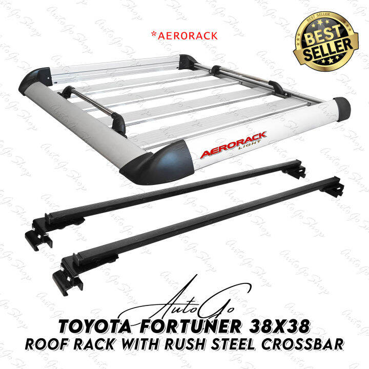 Toyota Fortuner 20162022 38x38 SILVER Roof Basket Roof Rack with Rush