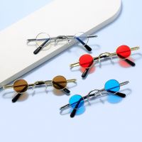 Fashion Retro Mini Sunglasses Round Men Metal Frame Gold Black Red Small Round Framed Sun Glasses Popular Color Lens Sunglasses