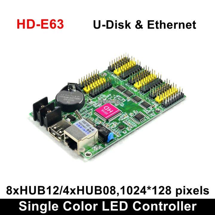 Hd-e63 Ethernet Huidu P10 Dual Color Led Display Card Led Programmable ...