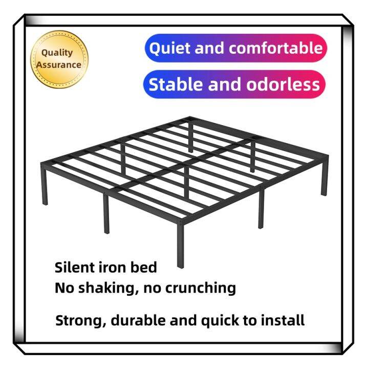 Black metal bed frame rental room single bed iron frame bed/double bed