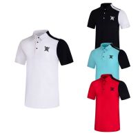 ANEW The new 2023 golf mens short-sleeved summer sports breathable stretch fashion quick-drying perspiration outdoor mens shirt