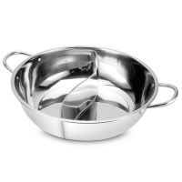 Flash Sale Stainless Steel Thickened Mandarin Duck Pot Hot Pot Two-Flavour Design S Grid