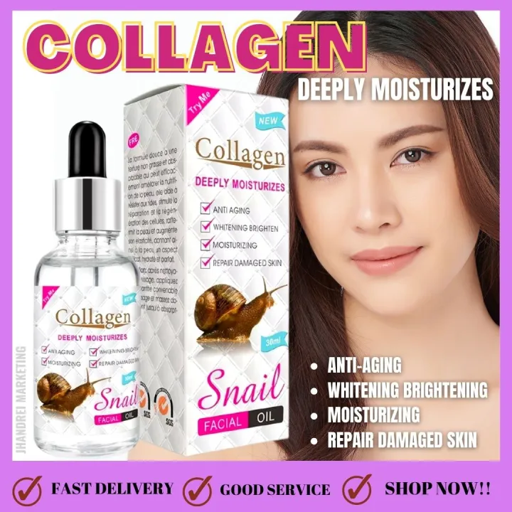 TOP TRENDING!! Face Oil Natural Organic Collagen Snail Facial Oil Deep ...