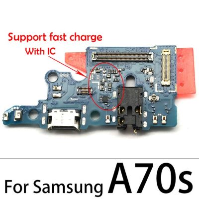 【⊕Good quality⊕】 anlei3 บอร์ดชาร์จพอร์ต Usb สำหรับ Samsung A10s A20s A30s A50s A70s A12 A21 A21s A31 A51 A71 A202f สายเคเบิลงอได้ไมโครโฟนตัวเชื่อมต่อไมโครโฟน