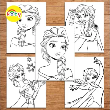 TRANH TÔ MÀU CHO BÉ - 50 tờ tô màu chủ đề Công chúa Disney, Elsa, Anna,  Công chúa Bạch tuyết, Nàng tiên cá TM21 | Shopee Việt Nam