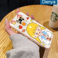 เคส Dienya สำหรับ Xiaomi MI POCO X3 NFC POCO X3 Pro POCO เคส C40การ์ตูนชานมเด็กผู้หญิงใหม่กรอบสี่เหลี่ยมเคสพื้นผิวชุบซิลิก้าเจลนิ่มกันกระแทกเคสมือถือฝาครอบป้องกันรวมทั้งหมดเลนส์กล้องถ่ายรูป