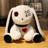 Boneka Mainan รูปแบบการปักลายการ์ตูนรูปกระต่ายน่ารักสำหรับเด็กผู้ใหญ่ตุ๊กตาหนานุ่มสีดำ/ สีขาว/สีชมพู