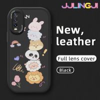 Jlingji เคสสำหรับ Vivo Y20 Y20i Y20s Y12s Y20 2021 Y12a Y20S กรัม Y20T Y20S เมตร Y20S เคสรูปสัตว์น่ารักเคสใส่โทรศัพท์หนังดีไซน์ใหม่ซิลิโคนนิ่มป้องกันการตกพร้อมเคสป้องกันกล้องสำหรับเลนส์คลุมทั้งหมด